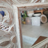 Whitewashed Carved Wooden Table Mirror - Canggu & Co