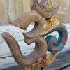 Antique Wooden Yellow & Green Om Symbol With Stand - Canggu & Co
