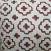 Brown Cross Pattern Motif Raw Cotton Cushions With Fringe - Canggu & Co