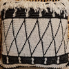 Woven Black and White Macrame Cushion With Long Fringe - Canggu & Co