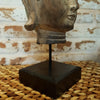 Antique Gold & Green Wooden Buddha Head - Canggu & Co