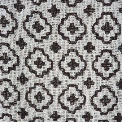 Brown Cross Pattern Motif Raw Cotton Throw with Tassels - Canggu & Co