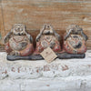 Antique Carved Wooden "See/Speak/Hear No Evil" Buddhas - Canggu & Co