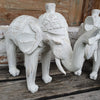 Carved White Washed Wooden Elephant - Canggu & Co