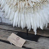 Medium Size Black Or White Feather & Combo Shell Pendant with Stand - Canggu & Co