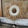 Round Straw Grass & Shell Decor with Stand - Canggu & Co