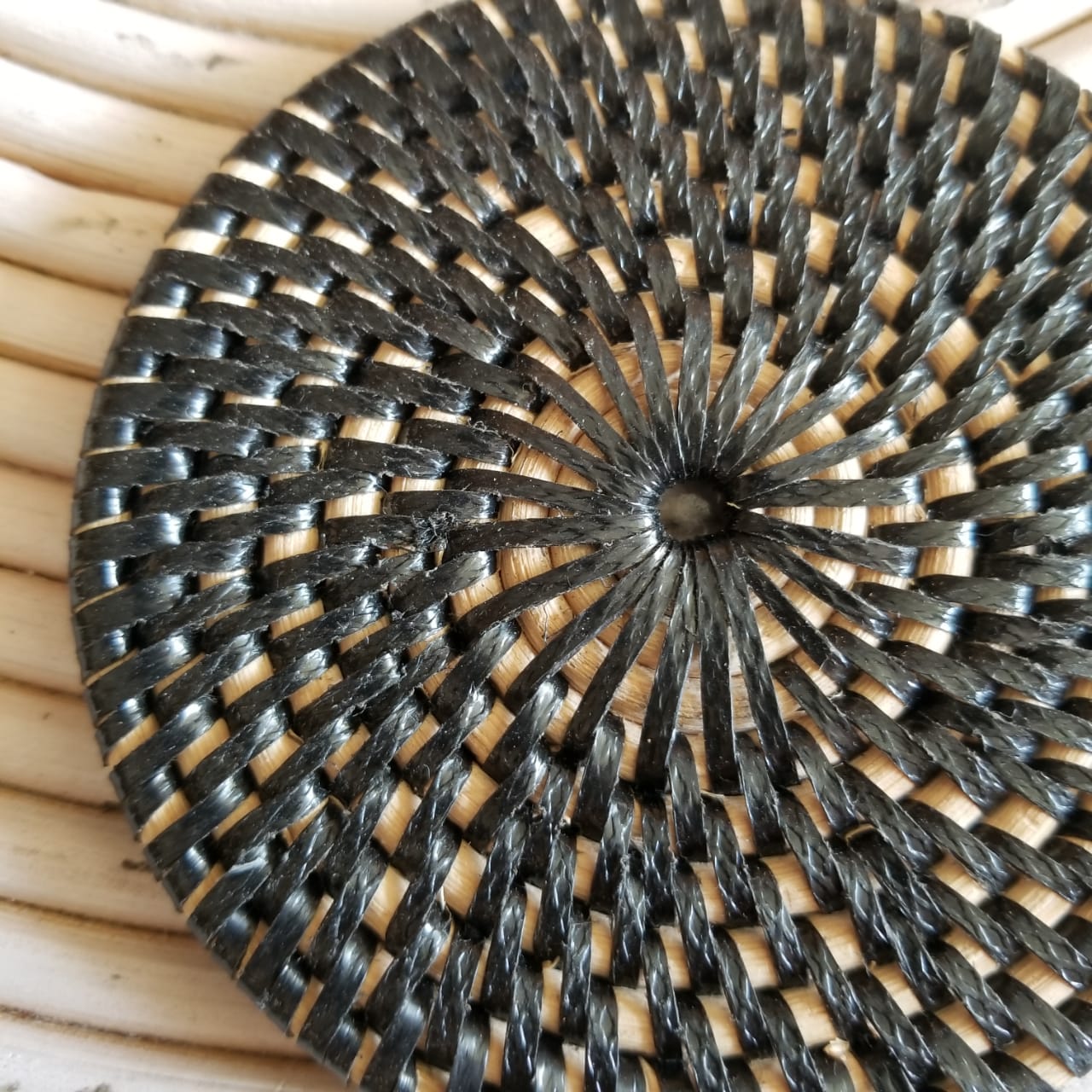 Dark Rattan Coaster Black Rattan Drink Coasters – Canggu & Co