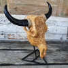 Medium Sized Carved Resin Bulls Heads With Stand - Canggu & Co