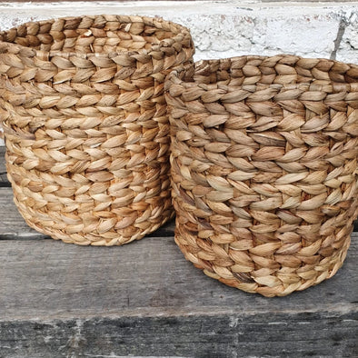 Small Natural Woven Banana Leaf Basket Set - Canggu & Co