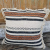 Tribal Pattern Raw Cotton Cushions With Fringe - Canggu & Co