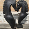 Carved Black Wooden Horse Head Statues - Canggu & Co