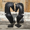 Carved Black Wooden Horse Head Statues - Canggu & Co