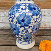 Blue Glazed Ceramic Flower Vase - Canggu & Co