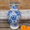 Blue Glazed Ceramic Flower Vase - Canggu & Co