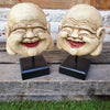 Antique Happy Buddha Head Statues On Stand - Canggu & Co