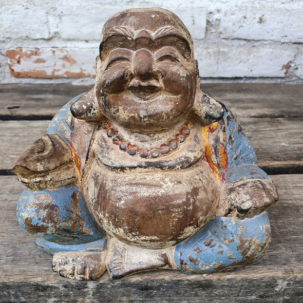 Carved Wooden Smiling Buddhas - Canggu & Co