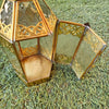 Small Antique Arabic Style Brass Candle Lantern - Canggu & Co