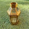 Small Antique Arabic Style Brass Candle Lantern - Canggu & Co