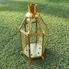 Plain Glass Brass Candle Holder Lantern - Canggu & Co