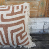 Natural and Brown Tropical Pattern Cotton Cushion - Canggu & Co