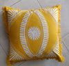 Embroided Motif On Soft Cotton Cushion With Fringe