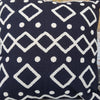 Black Embroided Motif Linen Cotton Cushion - Canggu & Co