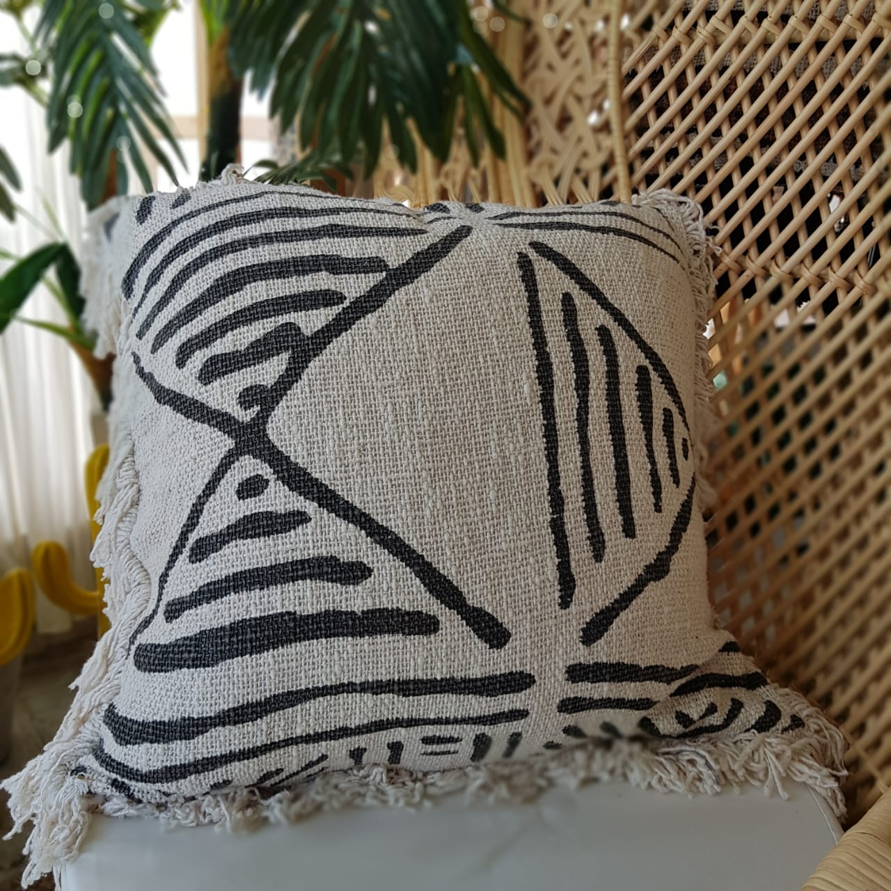 Black and white clearance boho cushions
