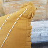 Mustard Colored Linen Cotton Cushion With Ruffle Fringe - Canggu & Co