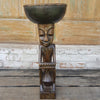 Antique Tribal Wooden Carved People Decor With Bowl - Canggu & Co