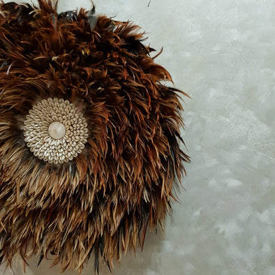 Brown Hanging Feather with Sea Shell - Canggu & Co