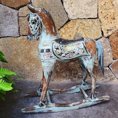 Carved Antique Wooden Rocking Horses - Canggu & Co
