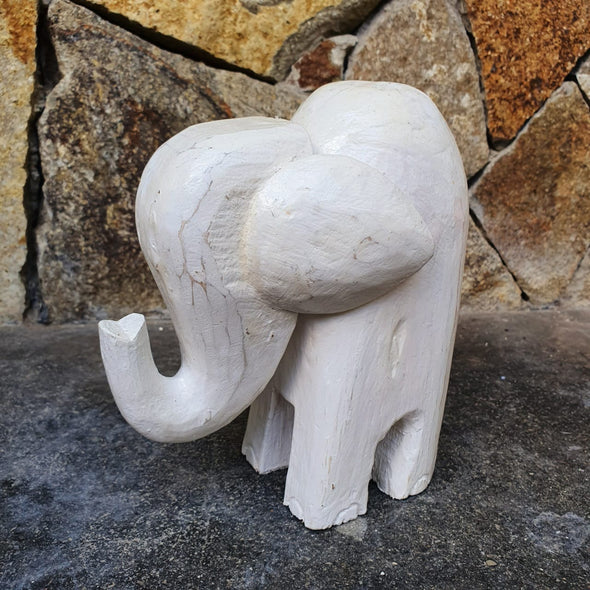Small Carved Wooden Baby Elephants - Canggu & Co