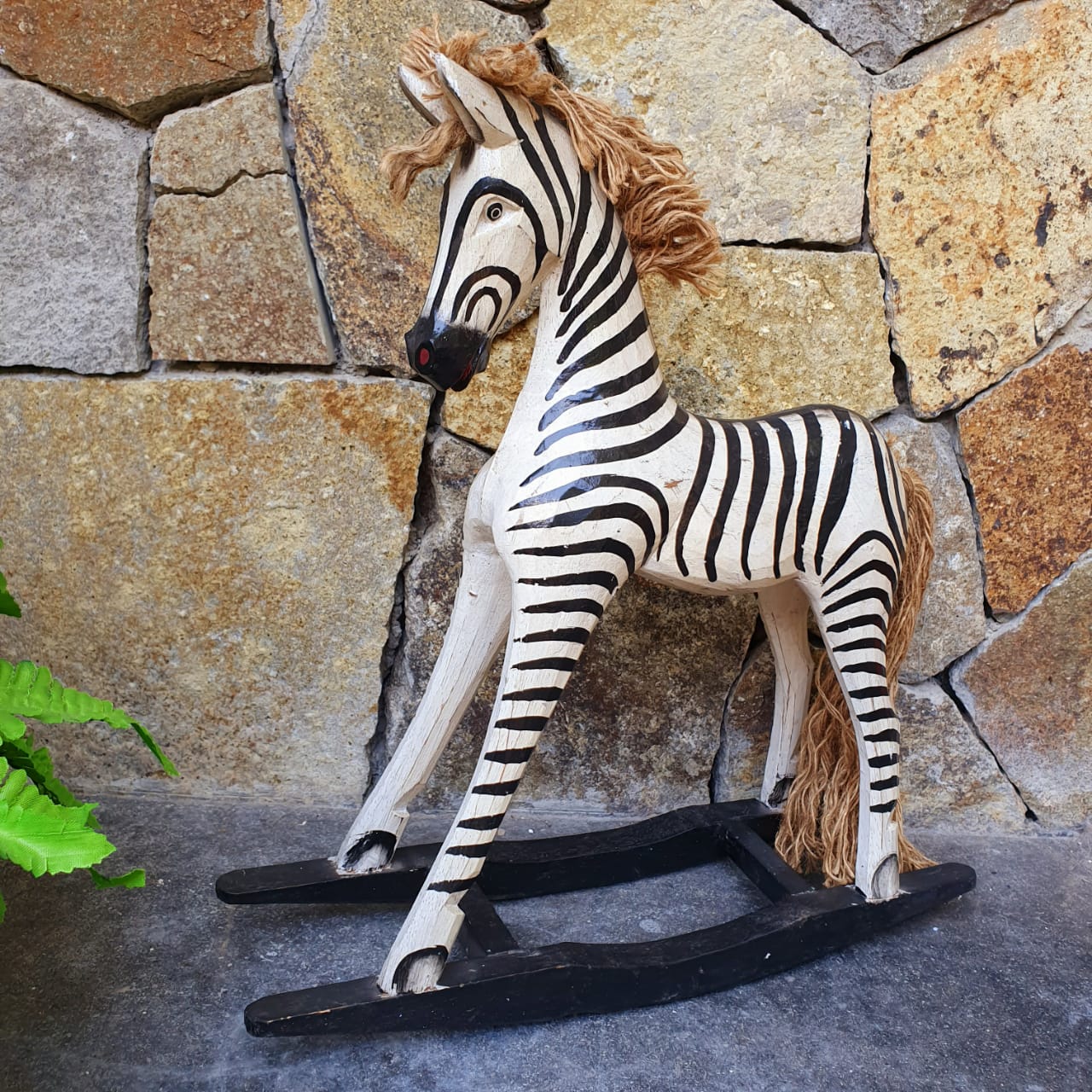 Soft Rocking Zebra Carved Wooden Rocking Baby Zebra – Canggu & Co