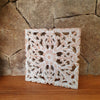 Carved Square White Wash Wooden Panels - Canggu & Co