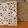 Carved Square White Wash Wooden Panels - Canggu & Co