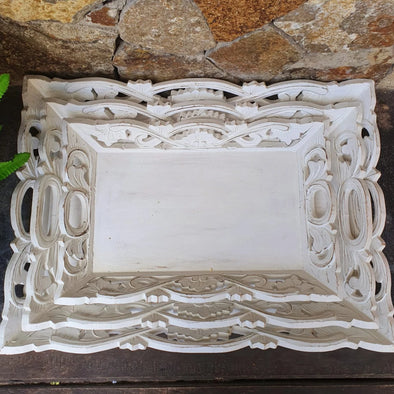 Antique Carved Wooden Tray Set - Canggu & Co