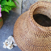 Brown and Whitewashed Wooden & Rattan Round Vases - Canggu & Co