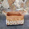 Rattan, Bamboo & Shell Basket Trays With Handles - Canggu & Co