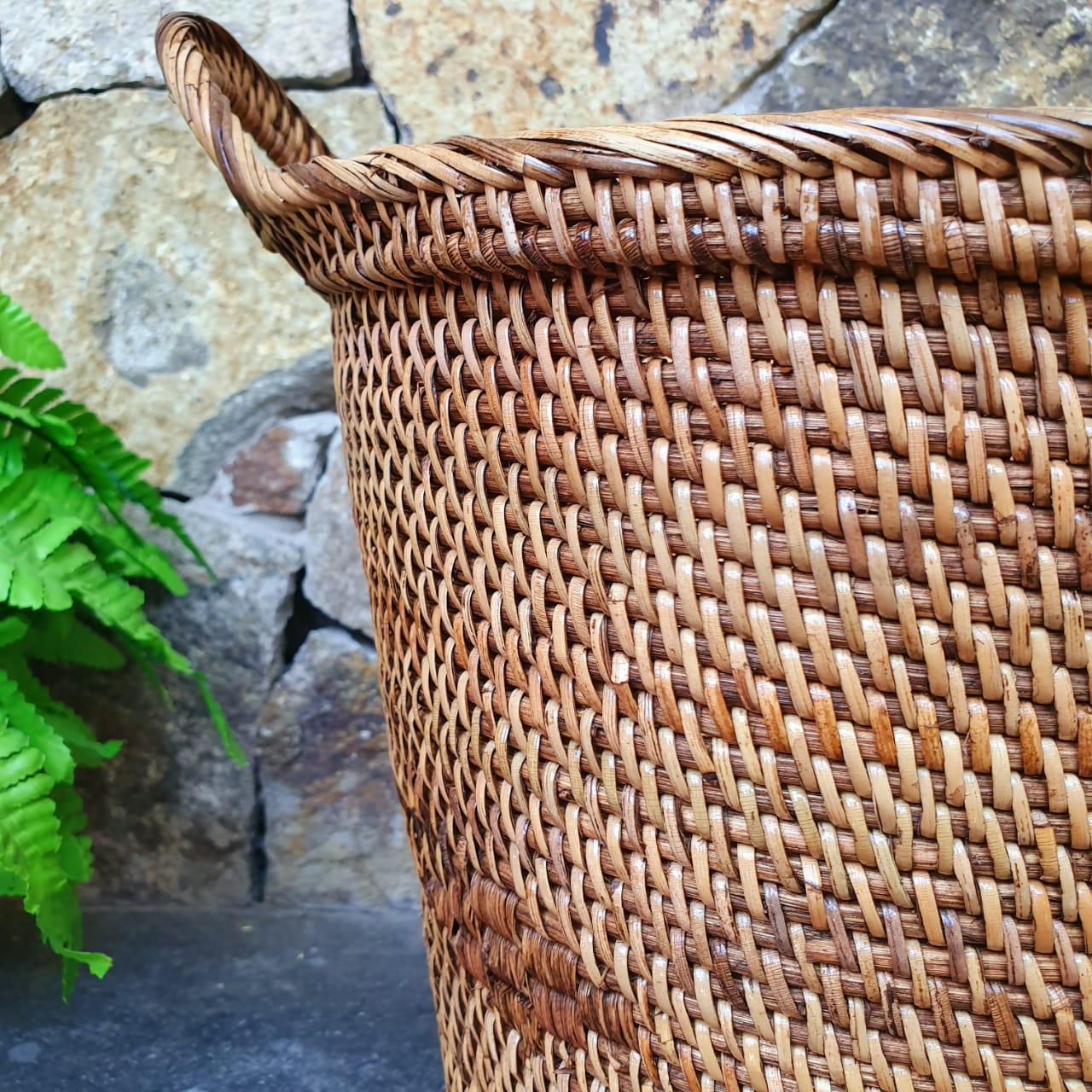 Round Rattan Baskets With Handles - Canggu & Co