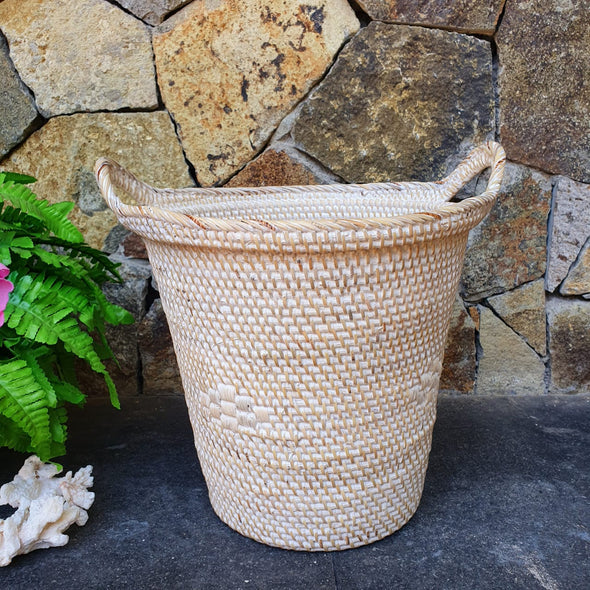 Round Rattan Baskets With Handles - Canggu & Co