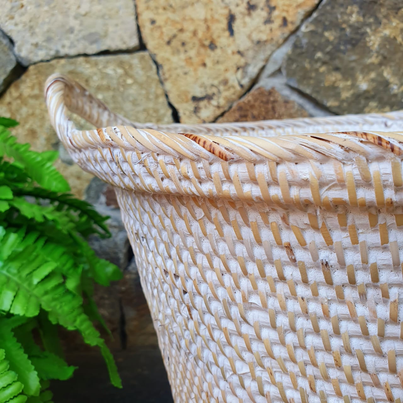 Round Rattan Baskets With Handles - Canggu & Co