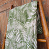 Tropical Palm Motif Raw Cotton Throw With Tassels - Canggu & Co