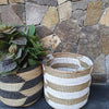 Large Straw Grass & Raffia Plant Basket - Canggu & Co