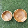 Natural Thick Wooden Teak Breakfast Bowls - Canggu & Co