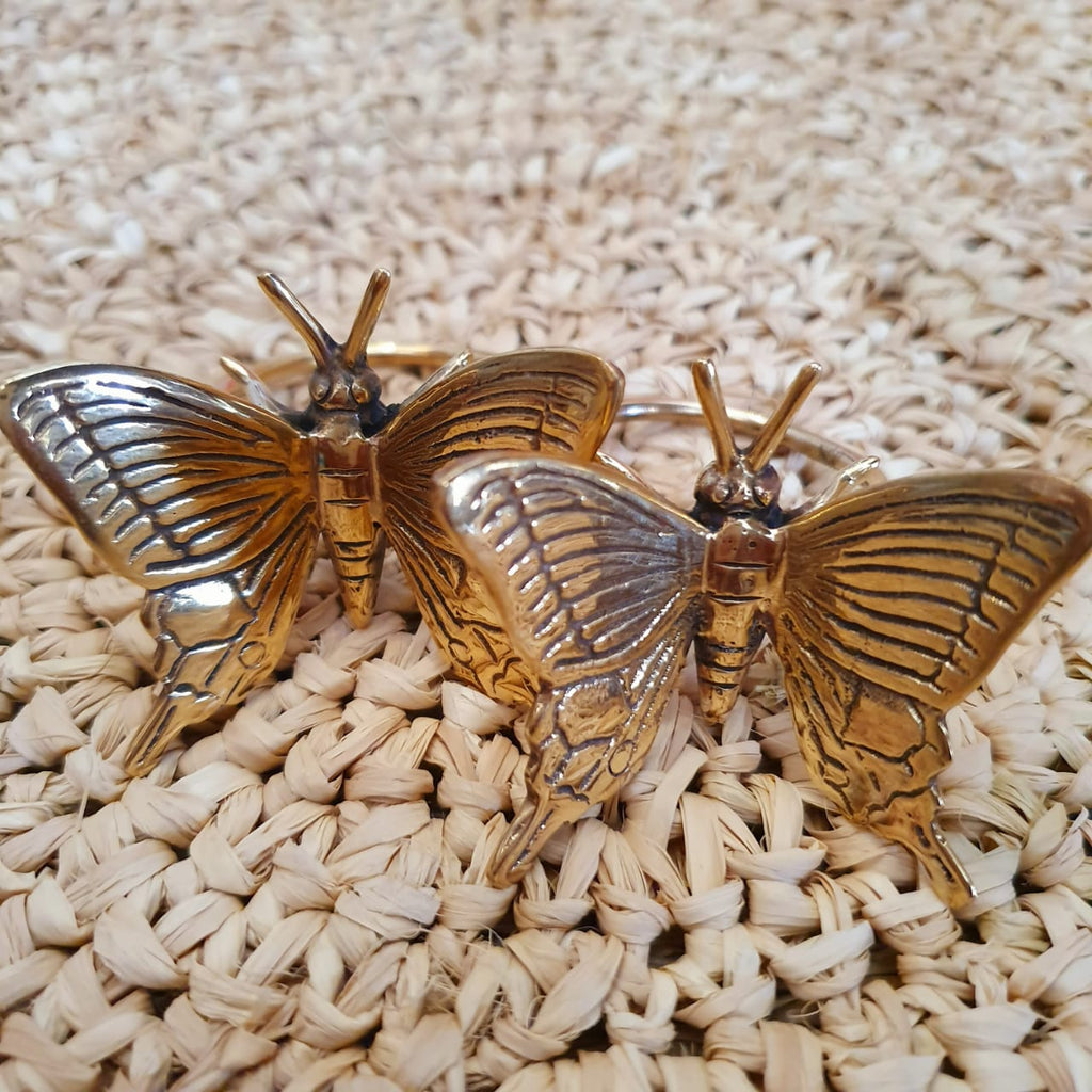 Golden Butterfly Brass Napkin Rings Canggu Co
