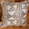 Natural Raw Cotton Cushions With Boho Motifs And Fringe