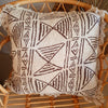 Natural Raw Cotton Cushions With Boho Motifs And Fringe