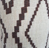Black Diamond Motif Raw Cotton Cushions With Fringe