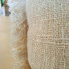 Natural & White Colored Raw Cotton Cushions With Fringe