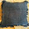 Various Dark Colored Raw Cotton Cushions With Fringe